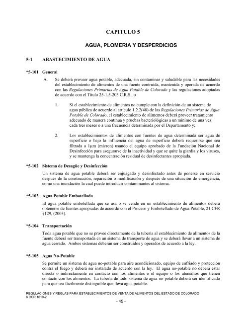 regulaciones y reglas para establecimientos de venta de alimentos ...