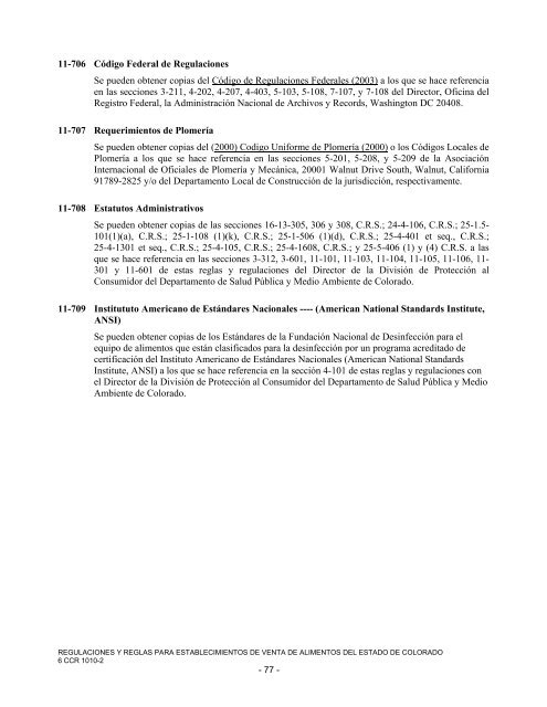 regulaciones y reglas para establecimientos de venta de alimentos ...