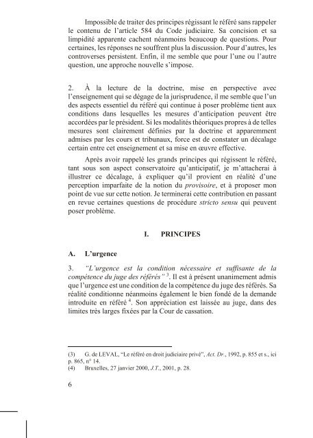 le référé judiciaire : principes et questions de procédure