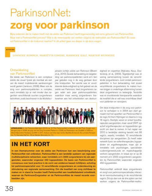 Themanummer Logopedie over de ziekte van ... - ParkinsonNet