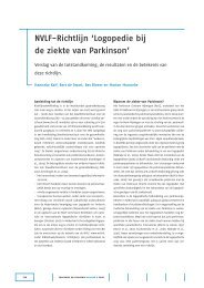 NVLF-Richtlijn 'Logopedie bij de ziekte van Parkinson' - ParkinsonNet