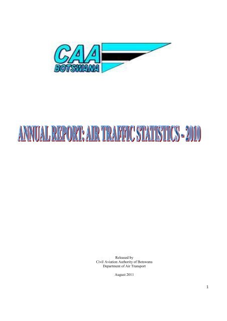 annual report: air traffic statistics - civil aviation authority of botswana ...