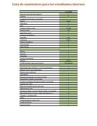 Lista de suministros para los estudiantes internos - Washington ...