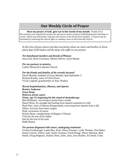 Worship Bulletin for September 15, 2013 [pdf] - Phinney Ridge ...