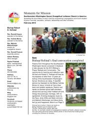 February 2013 Moments For Mission newsletter - Southwestern ...