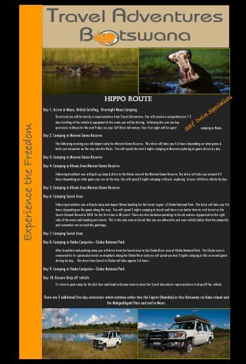 Hippo Route - Travel Adventures Botswana