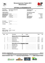 Skivereinsrennen Taisten 2015 Riesentorlauf OFFIZIELLE ERGEBNISLISTE