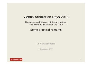 Alexandr Mares - The Power to Search for the ... - Arbitration Austria