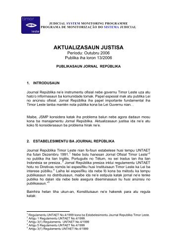 aktualizasaun justisa - Judicial System Monitoring Programme