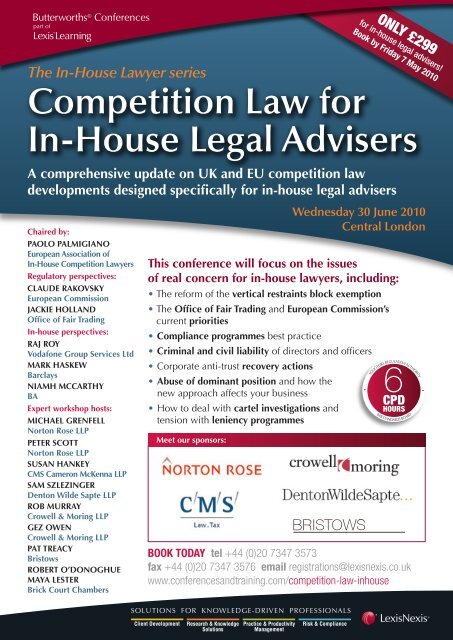 Competition Law for In-House Legal Advisers - Bristows