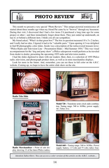 PHOTO REVIEw - Antique Radio Classified