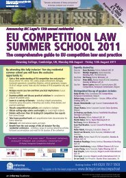 EU COMPETITION LAW SUMMER SCHOOL 2011 The ... - Bristows