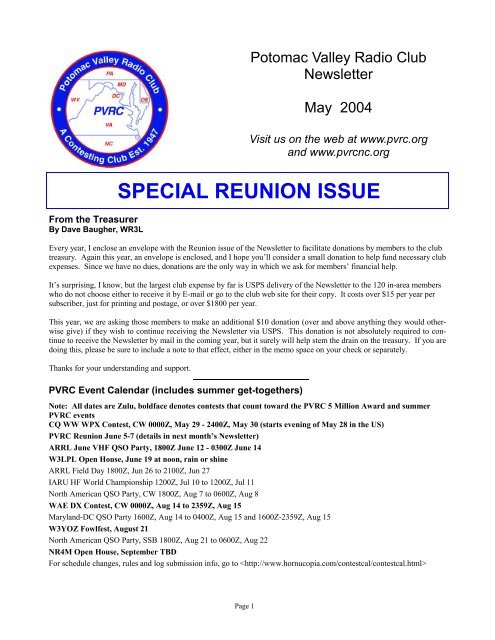 PVRC Newsletter May 2004.pub - Potomac Valley Radio Club