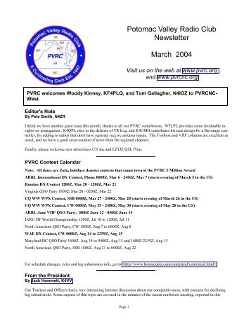 PVRC Newsletter March 2004.pub - Potomac Valley Radio Club