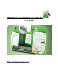 Méthodes de récupérer un corrompu MS Excel fichier