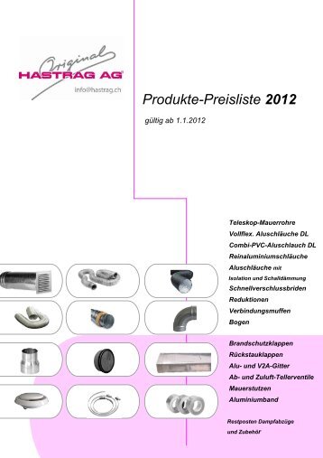 Produkte-Preisliste 2012 - Hastrag AG