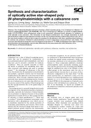 Synthesis and characterization of optically active star-shaped poly N ...