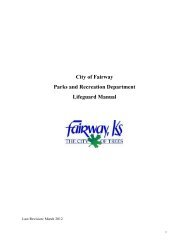 Pool Manager / Lifeguard Staff Manual - Fairway, KS