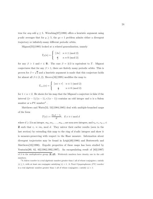 An Update on the 3x+1 Problem Marc Chamberland Contents