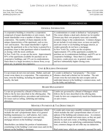 Co-ops vs. Condos - John P. Bradbury