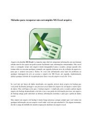 Métodos para recuperar um corrompido MS Excel arquivo