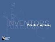 Patents in Wyoming.indd - the Wyoming State Library