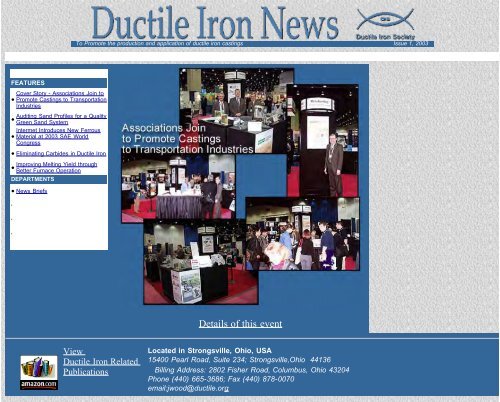 Issue No. 1, 2003 - Ductile Iron Society