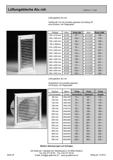 Aktuelle Preisliste.pub - GS Gitterrost + Bauteile AG