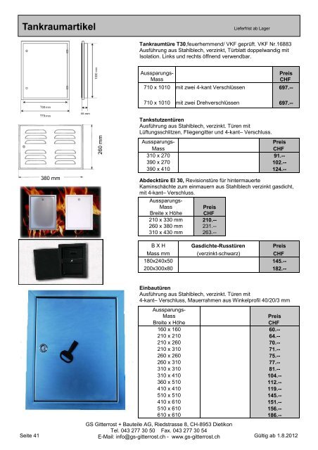 Aktuelle Preisliste.pub - GS Gitterrost + Bauteile AG