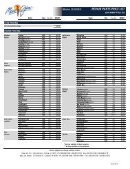 REPAIR PARTS PRICE LIST - Maui Jim