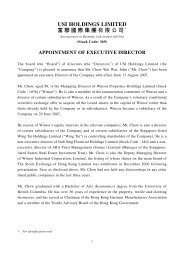 Appointment of Executive Director - Wing Tai Properties Limited