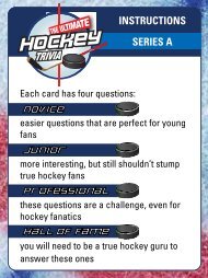 Instructions - Ultimate Hockey Trivia (Series A). - Outset Media