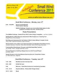 Small Wind Conference â Monday, June 13 Poster Presentations ...