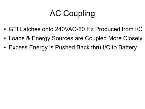 AC Coupling Small Wind Turbines Off-Grid - Small Wind Conference