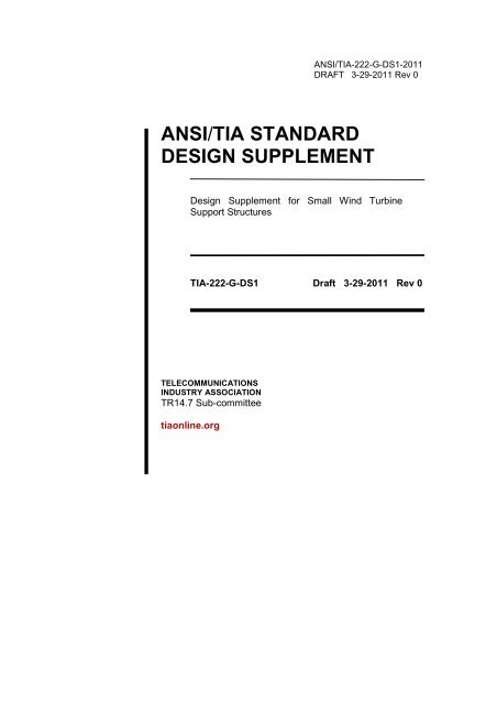 TIA SWT Support Structure Design Supplement Draft 03292011 R0