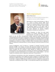Notes biographiques - Fondation Lucie et AndrÃ© Chagnon