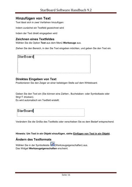 StarBoard Software Handbuch 9.2
