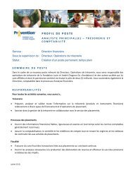 PROFIL DE POSTE - Fondation Lucie et AndrÃ© Chagnon