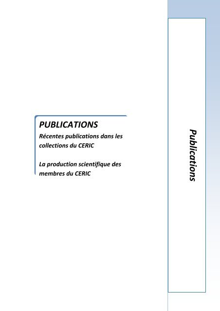 (UMR 6201) Rapport d'ActivitÃ©s - CERIC - Univ-cezanne.fr