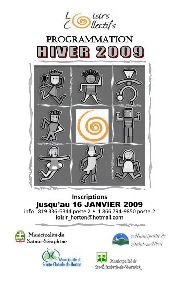 Consulter en ligne la programmation d'hiver 2009 - Sainte-Clotilde ...