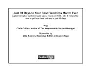 Just 90 Days to Your Best Fixed Ops Month Ever - DealersEdge