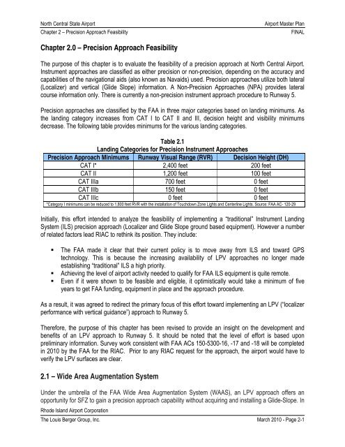 Ch 2 Precision Approach Feasibility - PVD