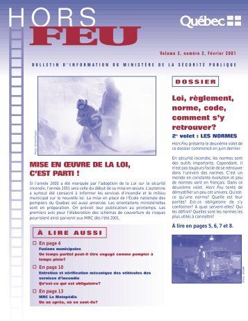 Vol. 2, nÂ° 2, fÃ©vrier 2001 - MinistÃ¨re de la SÃ©curitÃ© publique