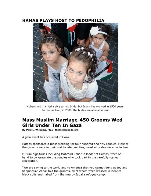 HAMAS Plays Host To Pedophilia - Target of Opportunity