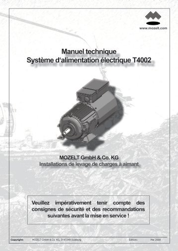 Manuel technique SystÃƒÂ¨me d'alimentation ÃƒÂ©lectrique T4002