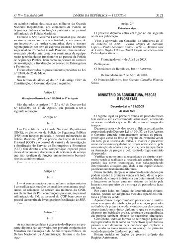 Decreto-Lei n.Âº 81/2005,  de 20 - Docapesca
