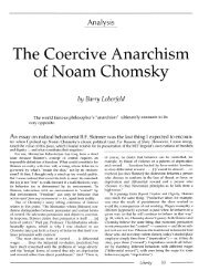 The Coercive Anarchism of Noam Chomsky - Paul Bogdanor