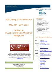 2012 Spring LITN Conference May 20th â 22nd, 2012 Hosted by: St ...