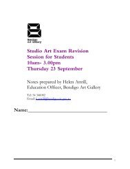 Studio Arts Exam Revision booklet - Bendigo Art Gallery