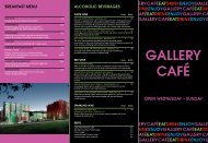 Gallery Cafe Menu 2013 - Bendigo Art Gallery